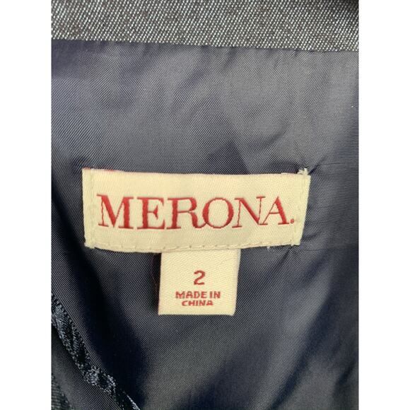 MERONA Dress Womens size 2 Denim Jean Strapless Pencil Knee Length‎ - Picture 3 of 7